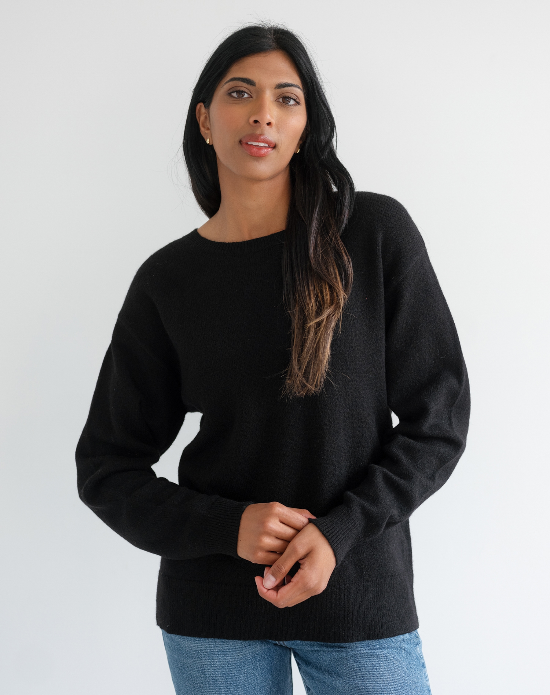 Brunette The Label Oversized Knitted Crew Neck Sweater - TSC.ca