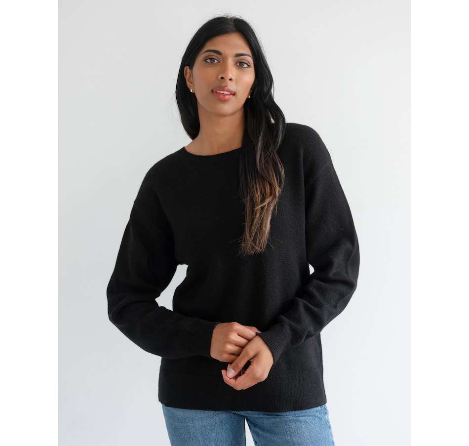 Image 103019_BLK.jpg, Product 103-019 / Price $149.00, Brunette The Label Oversized Knitted Crew Neck Sweater from Brunette The Label on TSC.ca's Fashion department