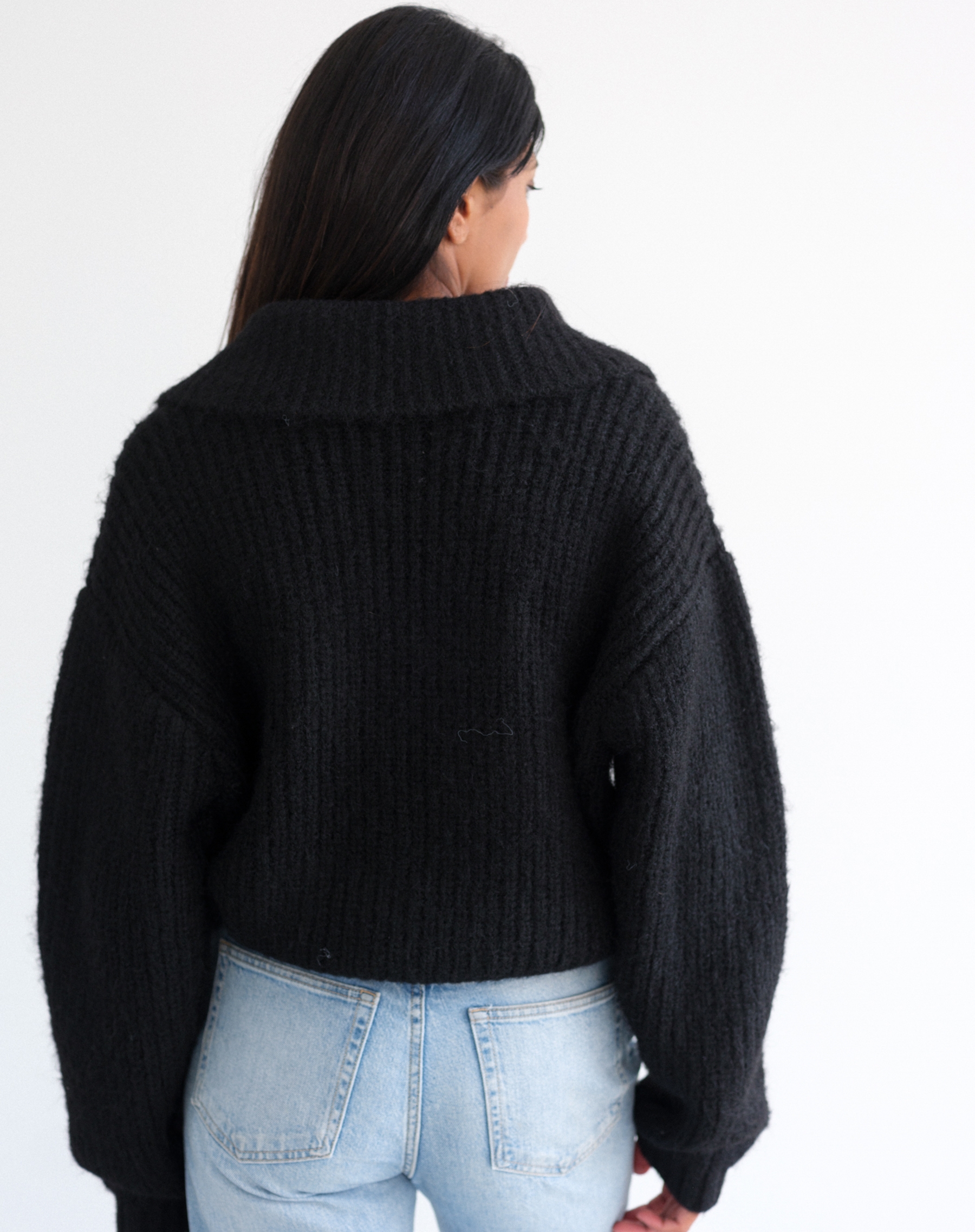 Brunette The Label Half Zip Trucker Neck Sweater - TSC.ca