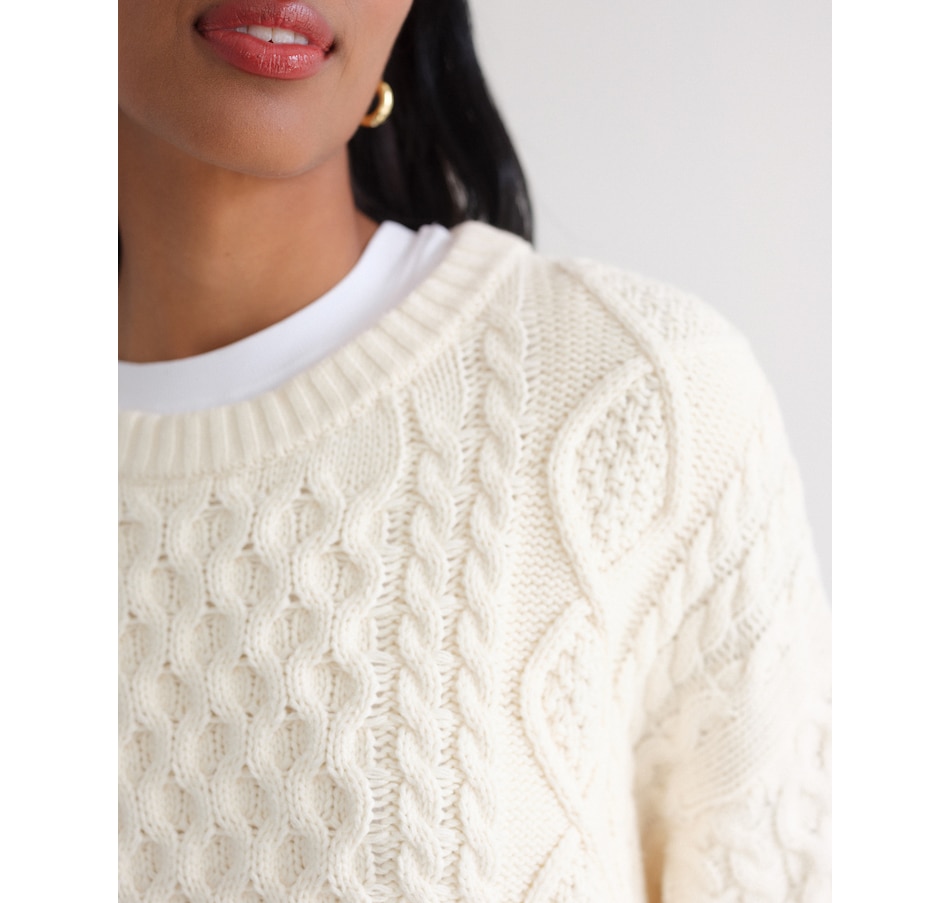 Image 103021_ALTMORE1.jpg, Product 103-021 / Price $179.00, Brunette The Label Irish Cable Oversized Sweater from Brunette The Label on TSC.ca's Fashion department