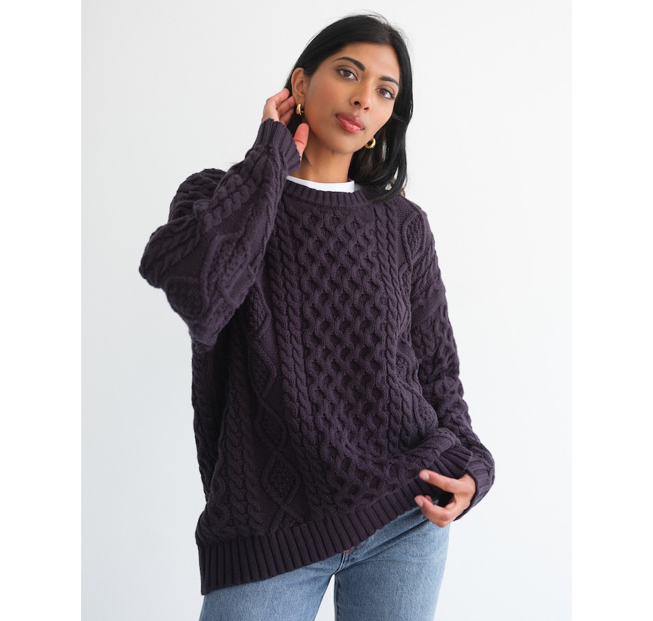 Image 103021_ALTMORE6.jpg, Product 103-021 / Price $179.00, Brunette The Label Irish Cable Oversized Sweater from Brunette The Label on TSC.ca's Fashion department