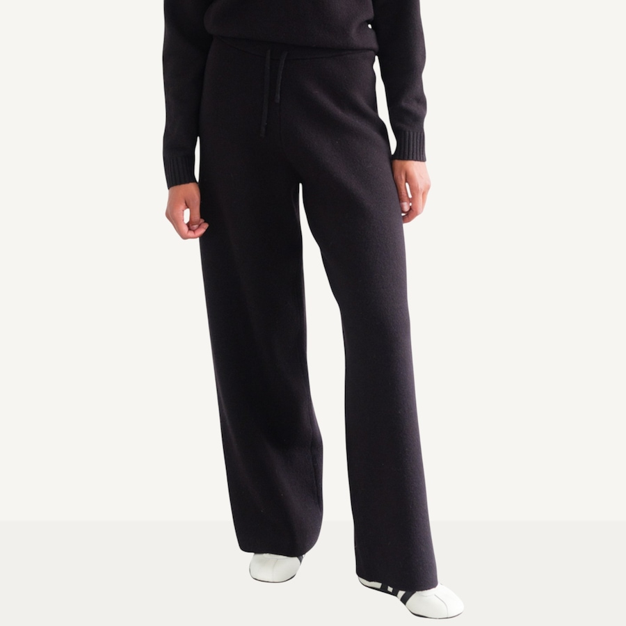 Image 103023_BLK.jpg, Product 103-023 / Price $49.33, Brunette The Label Knitted Wide Leg Pant from Brunette The Label on TSC.ca's Fashion department