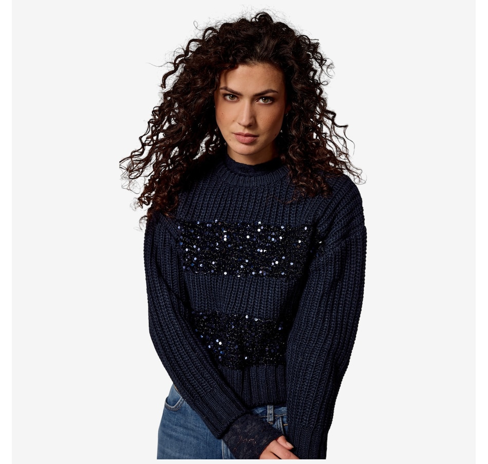 Image 103072_MID.jpg, Product 103-072 / Price $146.00, Tramontana Sequin Stripe Jumper from Tramontana on TSC.ca's Fashion department