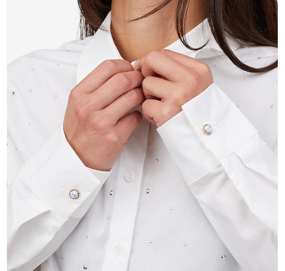 Image 103075_ALTMORE4.jpg, Product 103-075 / Price $89.88, Tramontana Poplin Rhinestone Blouse from Tramontana on TSC.ca's Fashion department