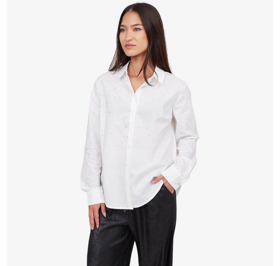 Image 103075_OWH.jpg, Product 103-075 / Price $89.88, Tramontana Poplin Rhinestone Blouse from Tramontana on TSC.ca's Fashion department
