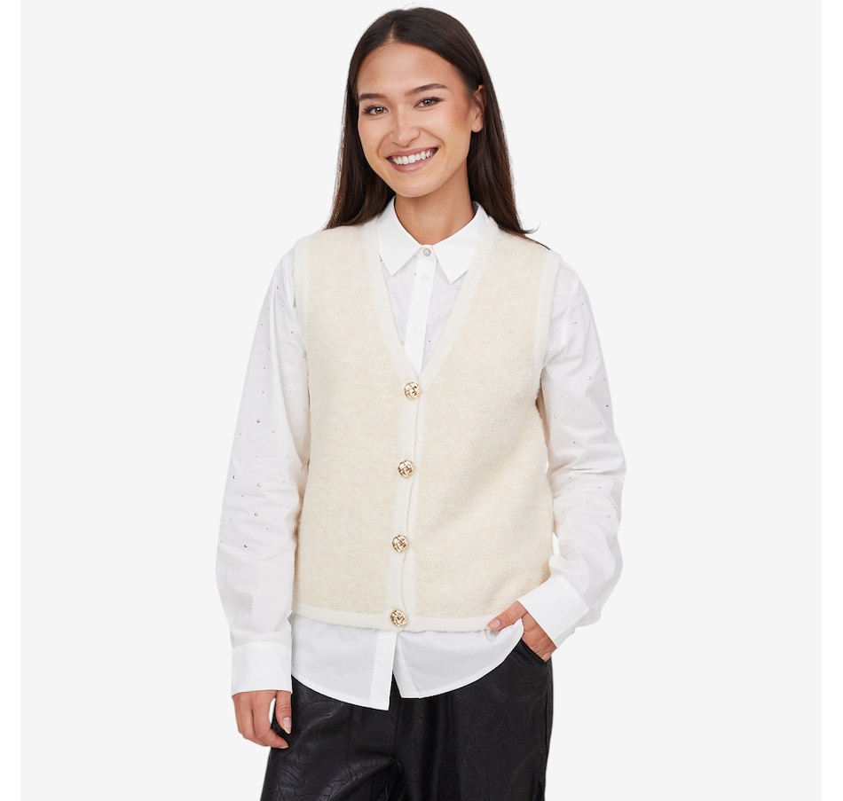 Image 103076_STN.jpg, Product 103-076 / Price $89.00, Tramontana Sleeveless Boucle Cardigan from Tramontana on TSC.ca's Fashion department