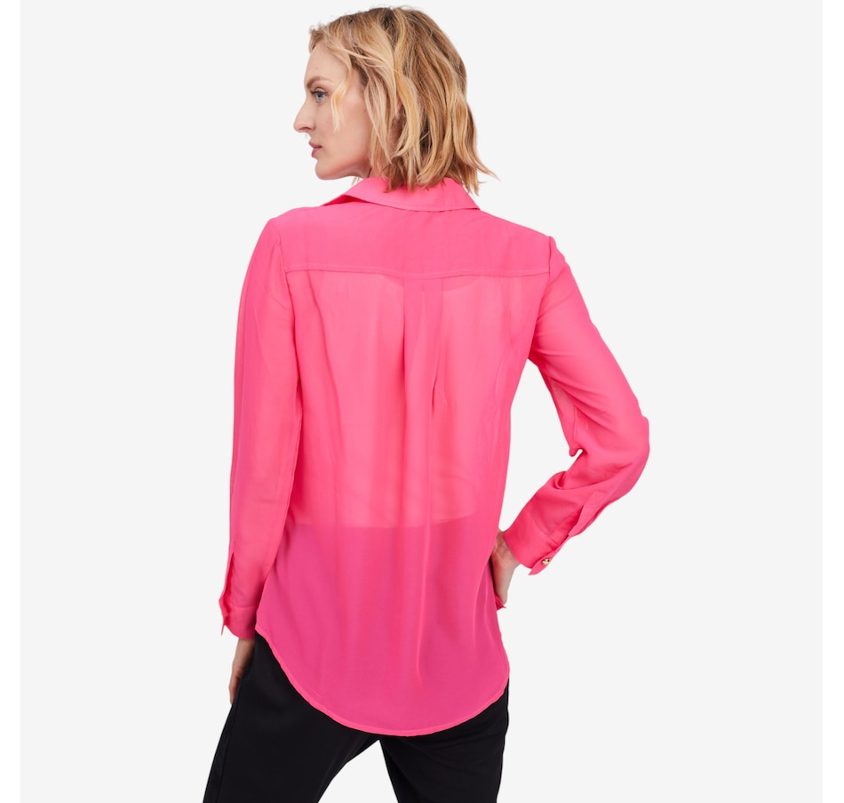 Image 103092_ALTMORE7.jpg, Product 103-092 / Price $119.99, Isaac Mizrahi Chiffon Embellished Button Down Shirt from Isaac Mizrahi New York on TSC.ca's Fashion department