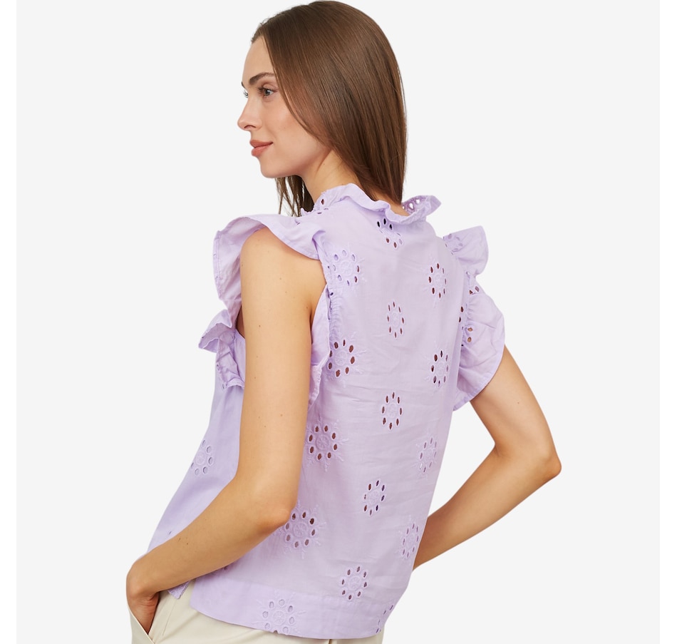 Image 103171_ALTMORE1.jpg, Product 103-171 / Price $39.33, Parker & Rowe Eyelet Flutter Top from Parker & Rowe on TSC.ca's Fashion department