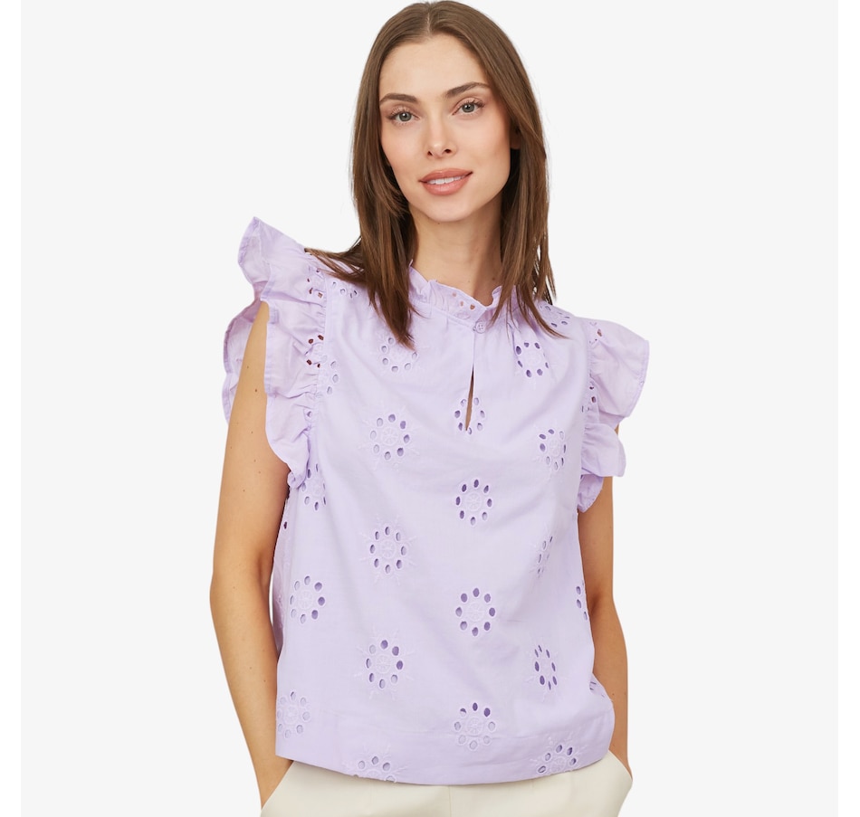 Image 103171_LAV.jpg, Product 103-171 / Price $39.33, Parker & Rowe Eyelet Flutter Top from Parker & Rowe on TSC.ca's Fashion department