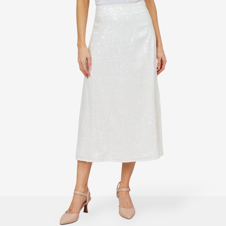Image 103175_WHT.jpg, Product 103-175 / Price $29.33, Parker & Rowe Sequin Midi Skirt from Parker & Rowe on TSC.ca's Fashion department
