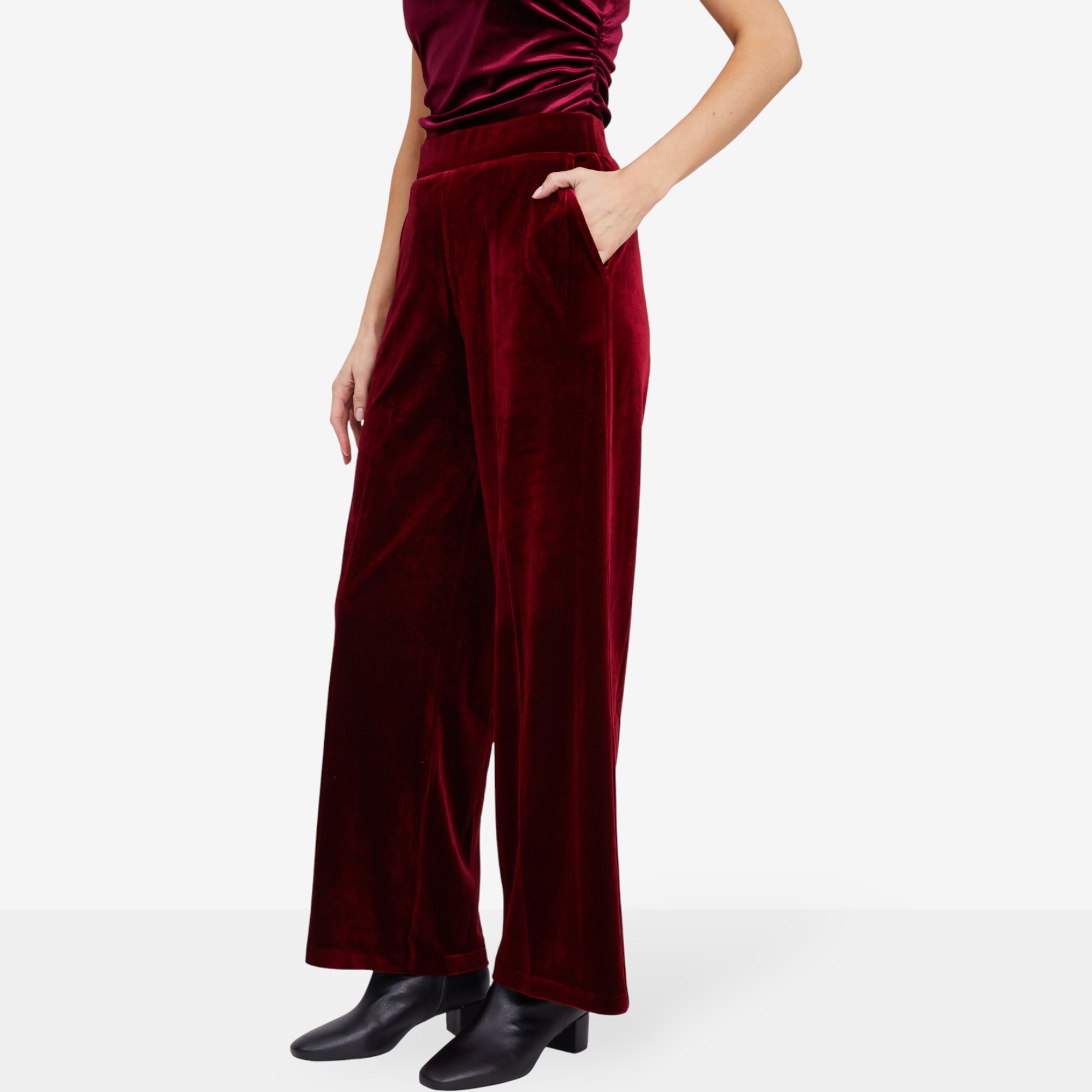 Isaac Mizrahi Velvet Wide Leg Pull-On Pant - TSC.ca