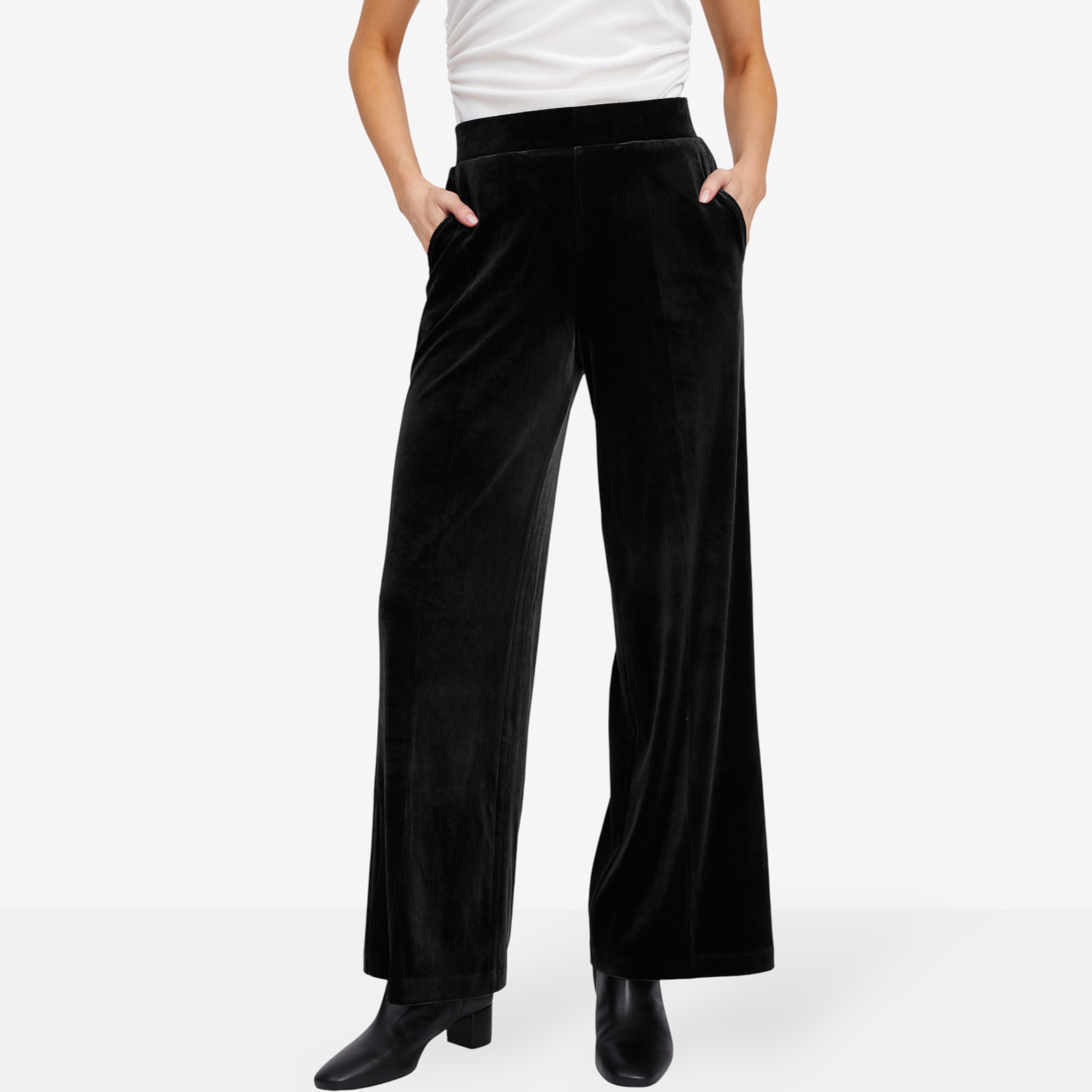 Isaac Mizrahi Velvet Wide Leg Pull-On Pant - TSC.ca