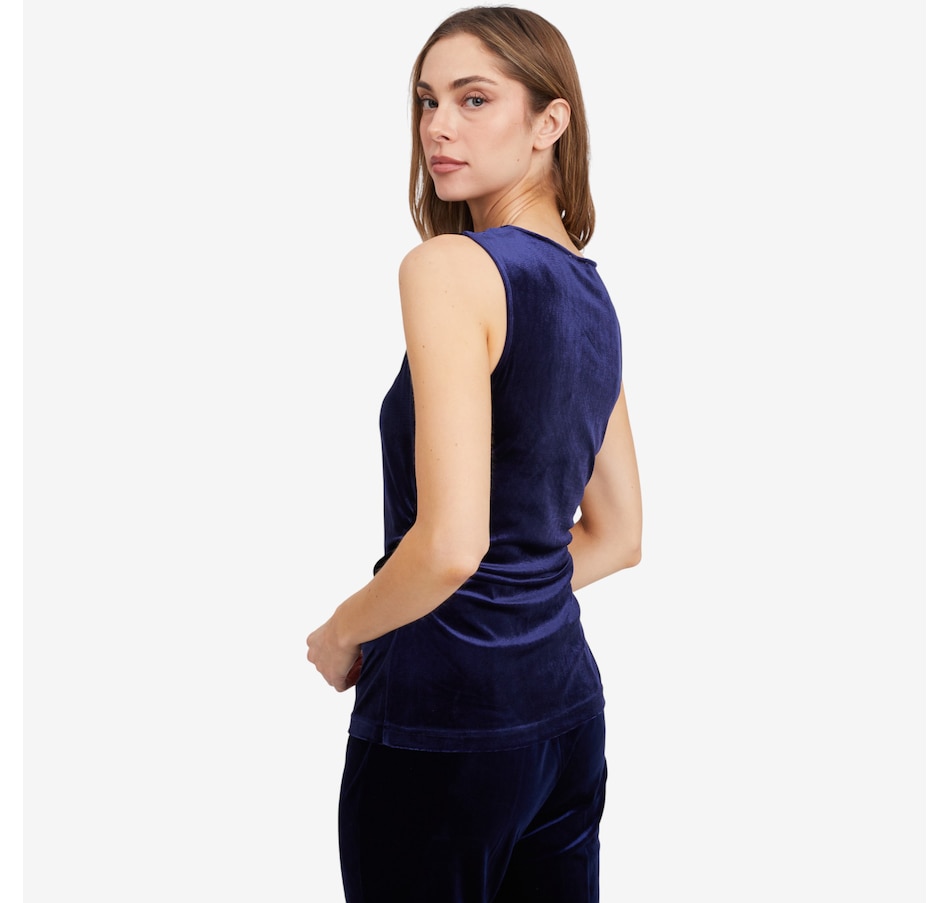 Image 103197_ALTMORE1.jpg, Product 103-197 / Price $54.99, Isaac Mizrahi Velvet Crew Neck Tank from Isaac Mizrahi New York on TSC.ca's Fashion department