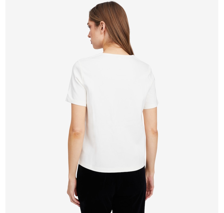 Image 103199_ALTMORE2.jpg, Product 103-199 / Price $74.99, Isaac Mizrahi Embellished T-Shirt from Isaac Mizrahi New York on TSC.ca's Fashion department