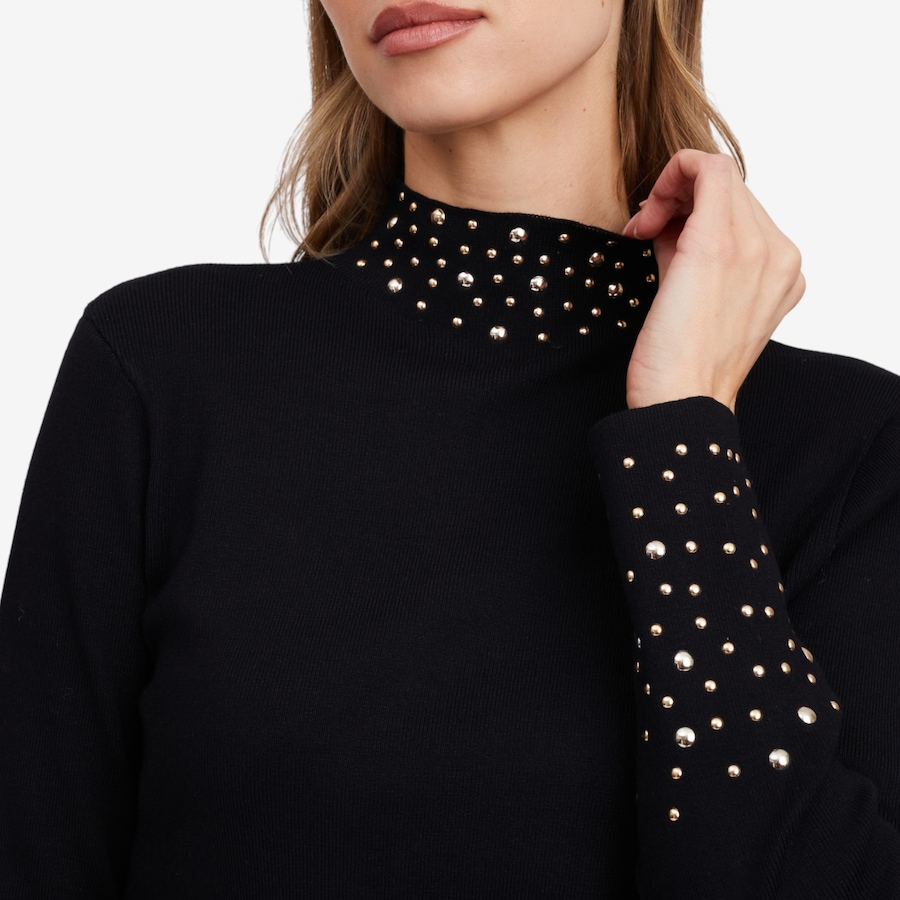 Image 103200_ALTMORE1.jpg, Product 103-200 / Price $29.33, Isaac Mizrahi Mock Neck Stud Sweater from Isaac Mizrahi New York on TSC.ca's Fashion department