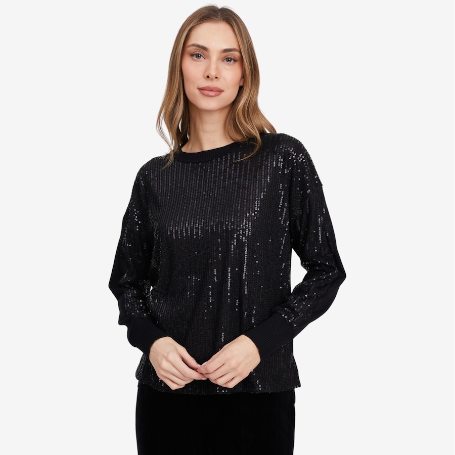 Image 103201_BLK.jpg, Product 103-201 / Price $24.33, Isaac Mizrahi Sequin Sweater from Isaac Mizrahi New York on TSC.ca's Fashion department