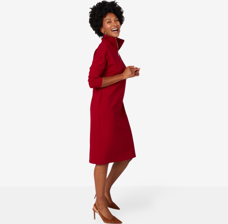 Brian Bailey 1/4 Zip Stand Collar Dress - TSC.ca
