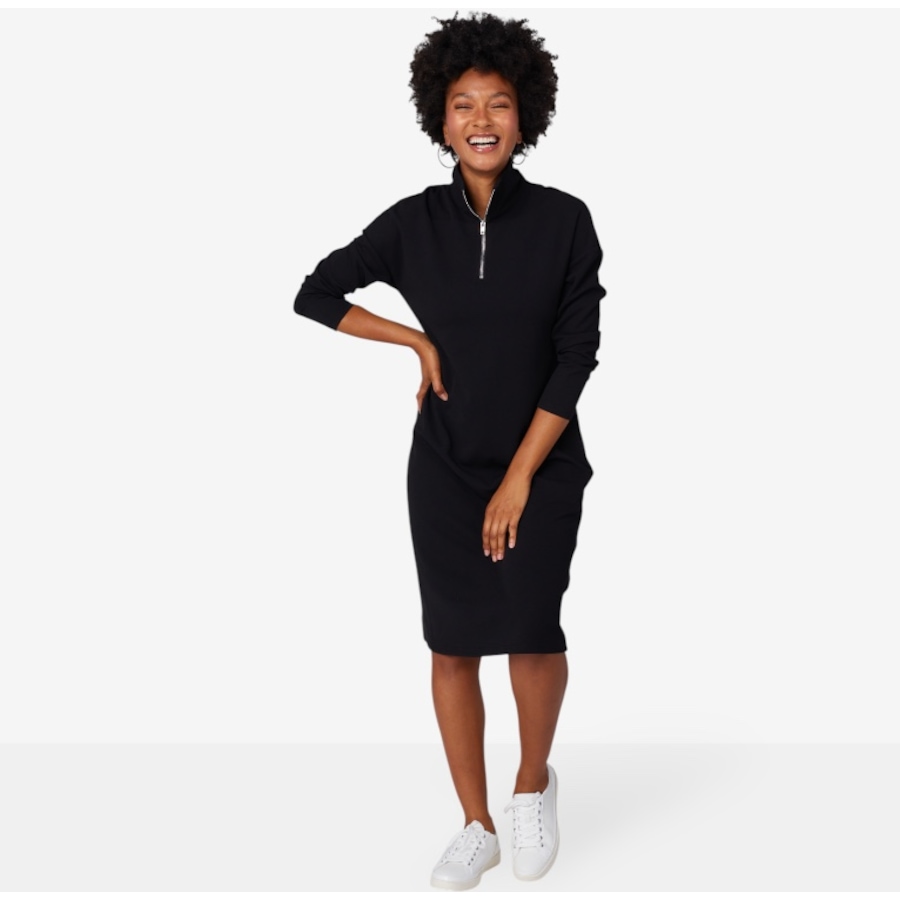 Image 103205_BLK.jpg, Product 103-205 / Price $89.88, Brian Bailey 1/4 Zip Stand Collar Dress from Brian Bailey on TSC.ca's Fashion department