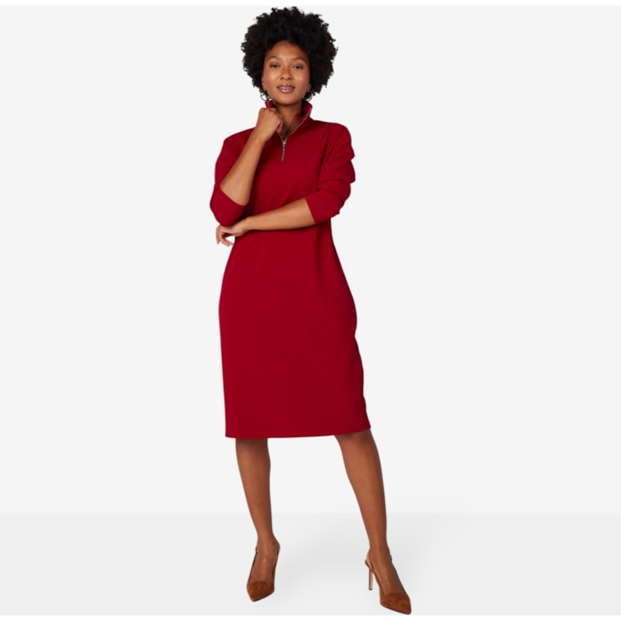 Image 103205_CRN.jpg, Product 103-205 / Price $89.88, Brian Bailey 1/4 Zip Stand Collar Dress from Brian Bailey on TSC.ca's Fashion department