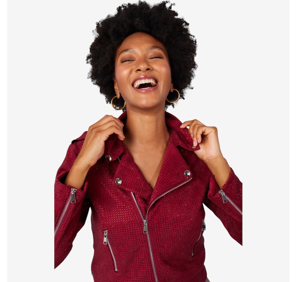 Image 103206_ALTMORE1.jpg, Product 103-206 / Price $225.00, Brian Bailey Faux Suede Studded Moto Jacket from Brian Bailey on TSC.ca's Fashion department