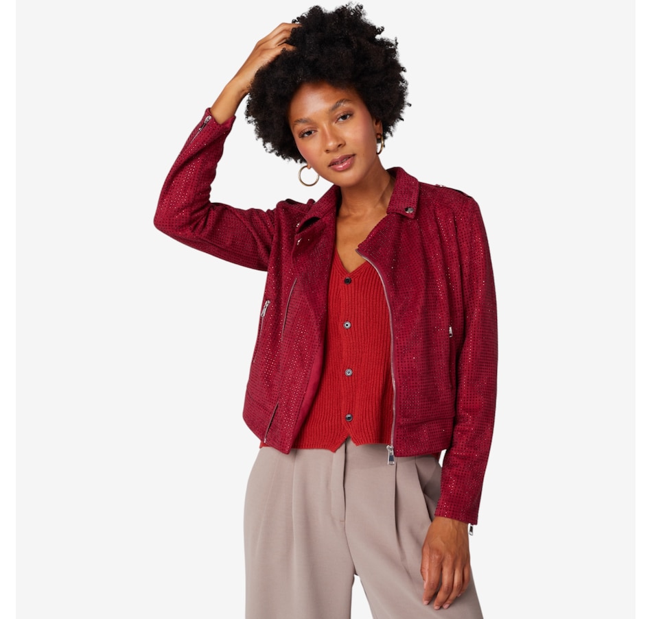 Image 103206_ALTMORE3.jpg, Product 103-206 / Price $225.00, Brian Bailey Faux Suede Studded Moto Jacket from Brian Bailey on TSC.ca's Fashion department