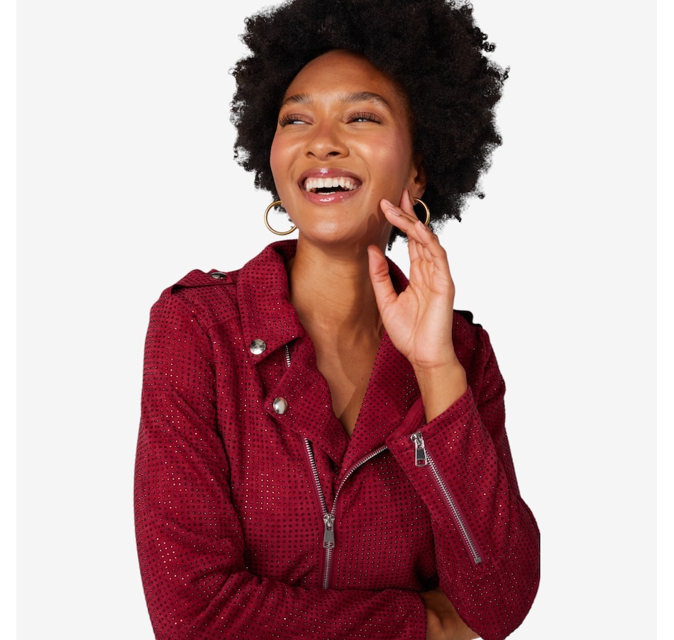 Image 103206_ALTMORE4.jpg, Product 103-206 / Price $225.00, Brian Bailey Faux Suede Studded Moto Jacket from Brian Bailey on TSC.ca's Fashion department