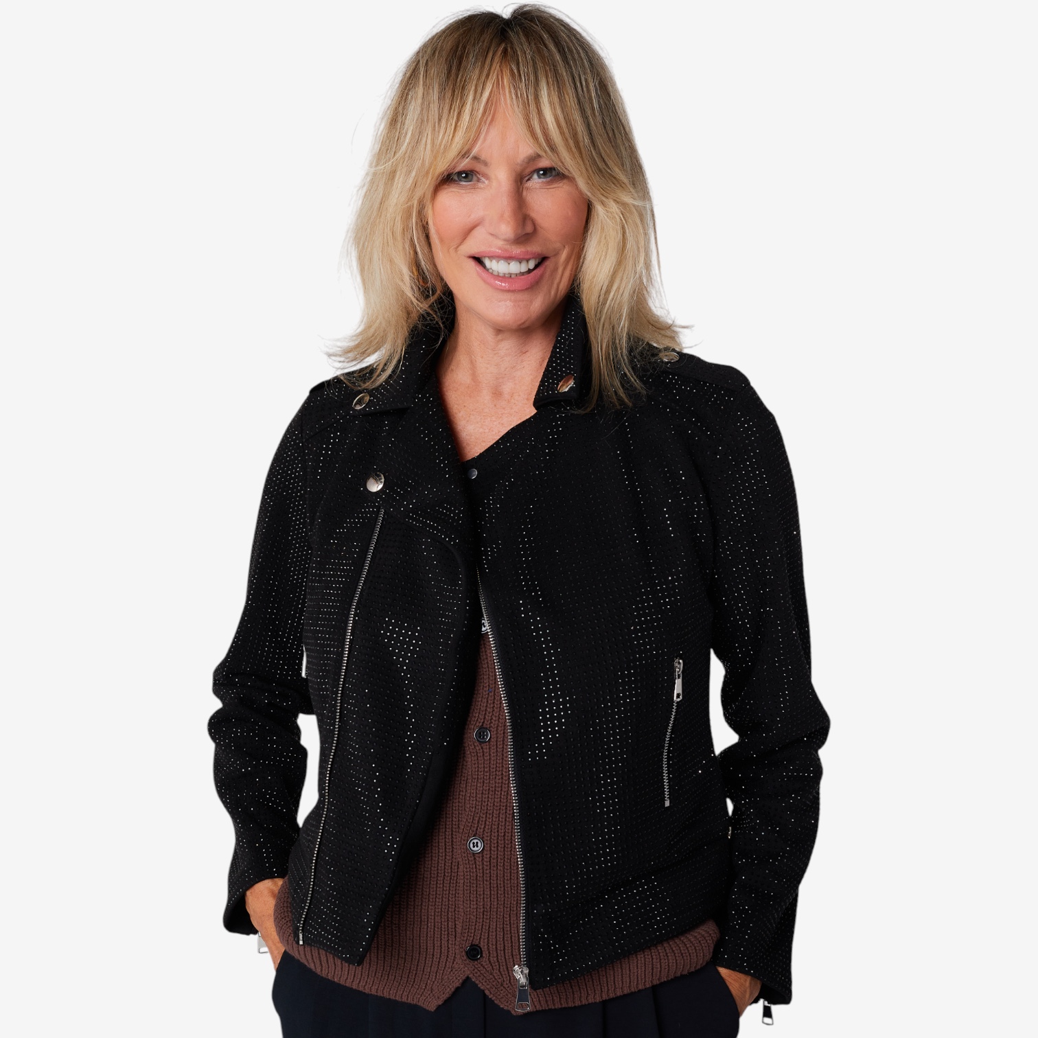 Brian Bailey Faux Suede Studded Moto Jacket - TSC.ca