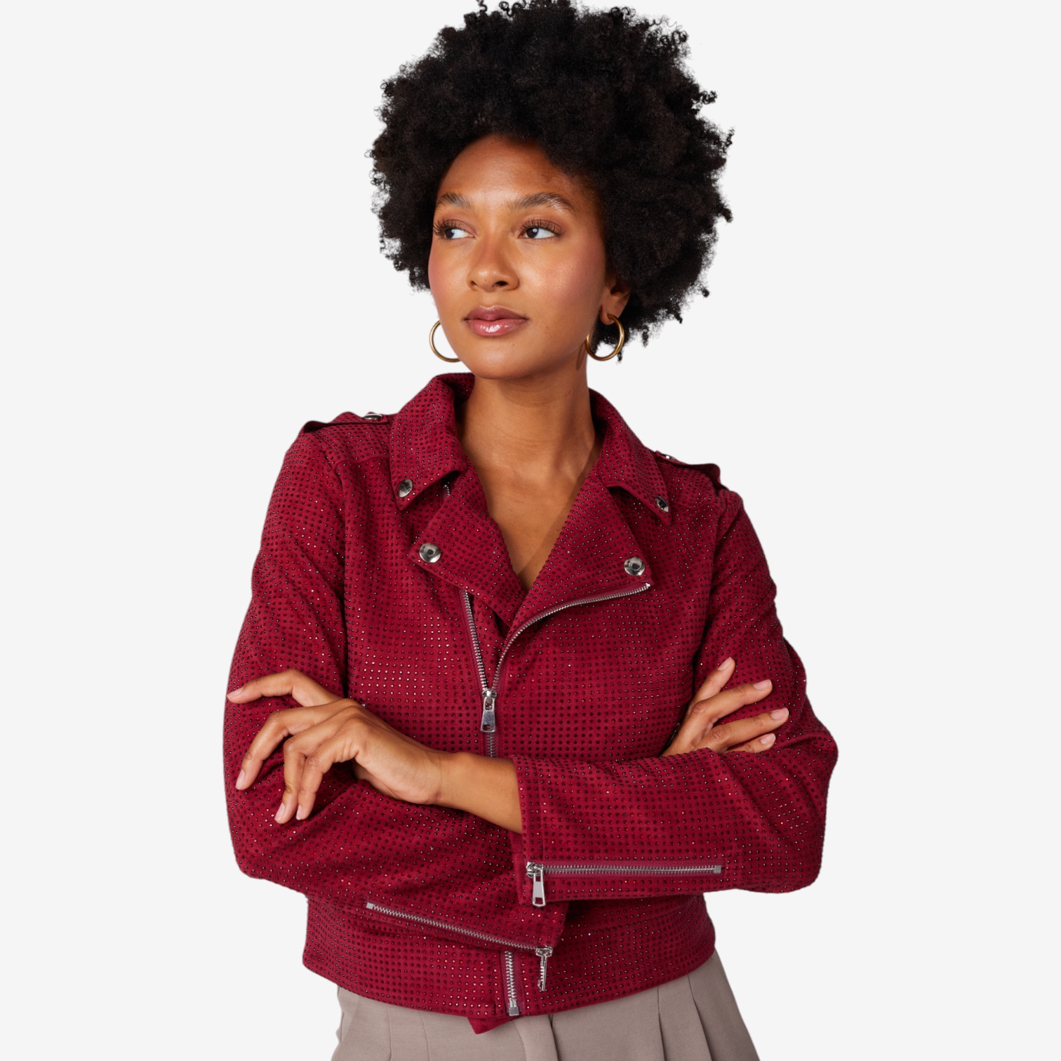 Brian Bailey Faux Suede Studded Moto Jacket - TSC.ca