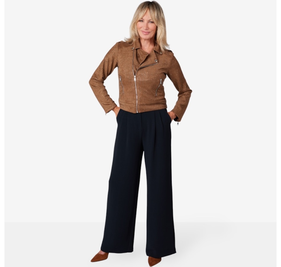 Image 103206_MOC.jpg, Product 103-206 / Price $225.00, Brian Bailey Faux Suede Studded Moto Jacket from Brian Bailey on TSC.ca's Fashion department