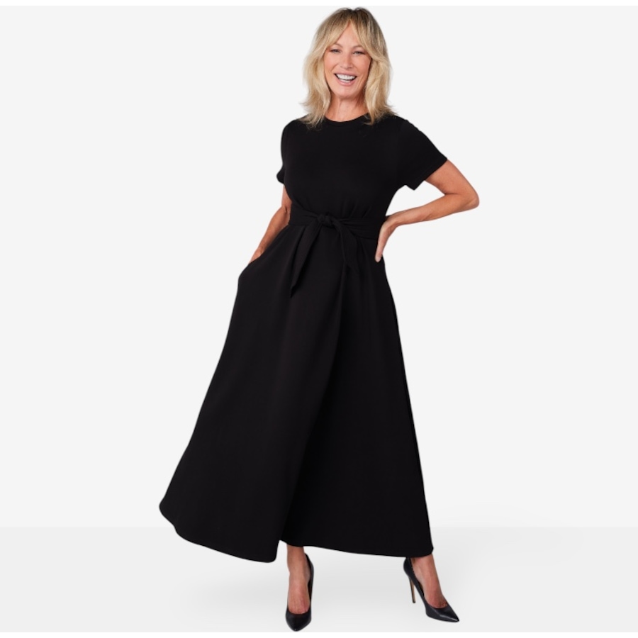 Image 103216_BLK.jpg, Product 103-216 / Price $54.33, Brian Bailey Scuba Maxi Dress with Self Belt from Brian Bailey on TSC.ca's Fashion department