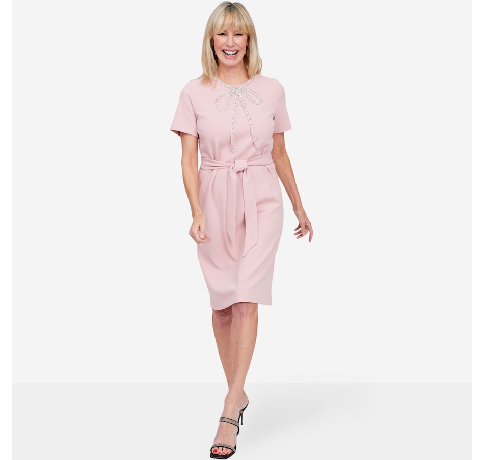 Image 103222_ALTMORE5.jpg, Product 103-222 / Price $195.00, Brian Bailey Shift Dress with Crystal Bow Detail and Belt from Brian Bailey on TSC.ca's Fashion department
