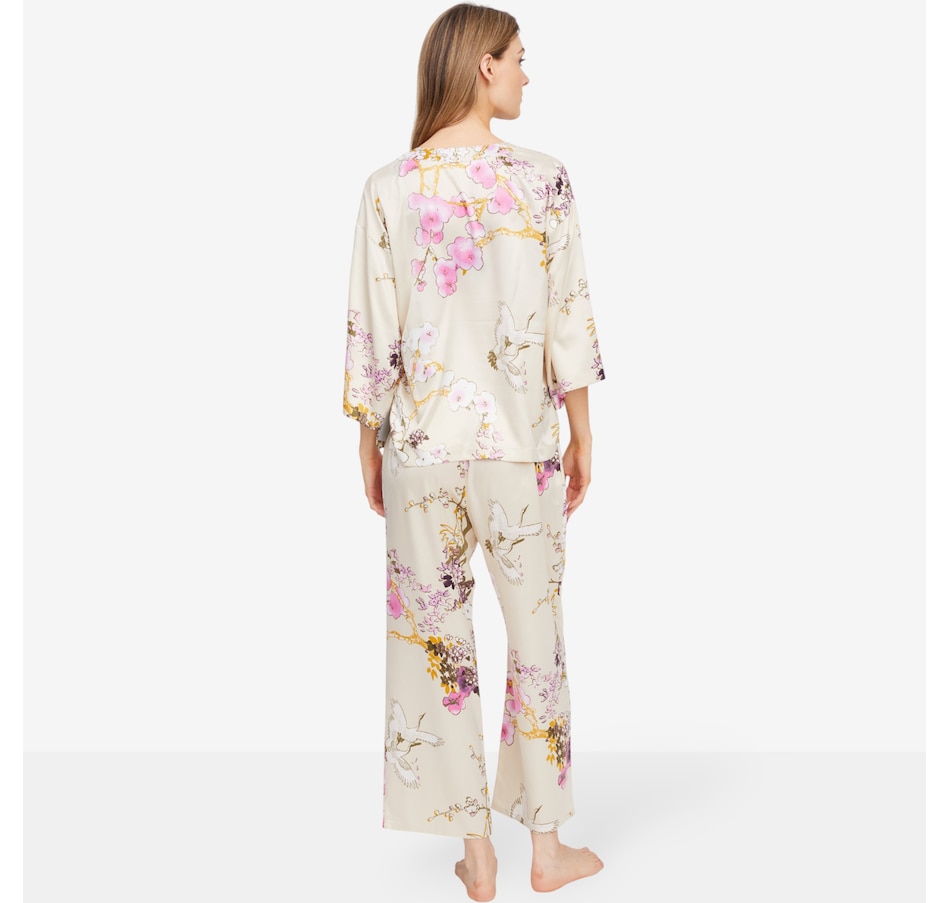 Image 103235_ALTMORE3.jpg, Product 103-235 / Price $110.00, N Natori Sakura Satin Mandarin Collar PJ Set from N Natori on TSC.ca's Fashion department