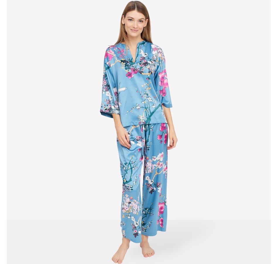 Image 103235_ALTMORE4.jpg, Product 103-235 / Price $110.00, N Natori Sakura Satin Mandarin Collar PJ Set from N Natori on TSC.ca's Fashion department