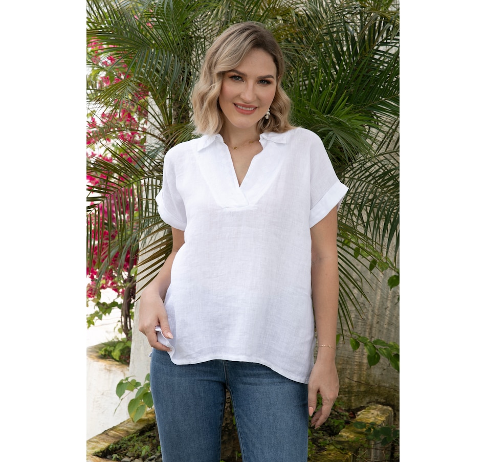 Image 103251_ALTMORE3.jpg, Product 103-251 / Price $27.88, Orange Fashion Village Lucia Embroidered Neckline Blouse from Orange Fashion Village on TSC.ca's Fashion department