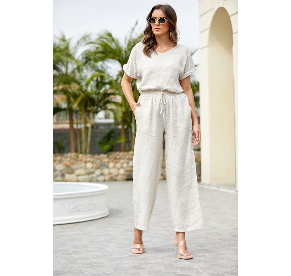 Image 103252_BGE.jpg, Product 103-252 / Price $49.88, Orange Fashion Village Anita Relaxed Linen Pant from Orange Fashion Village on TSC.ca's Fashion department
