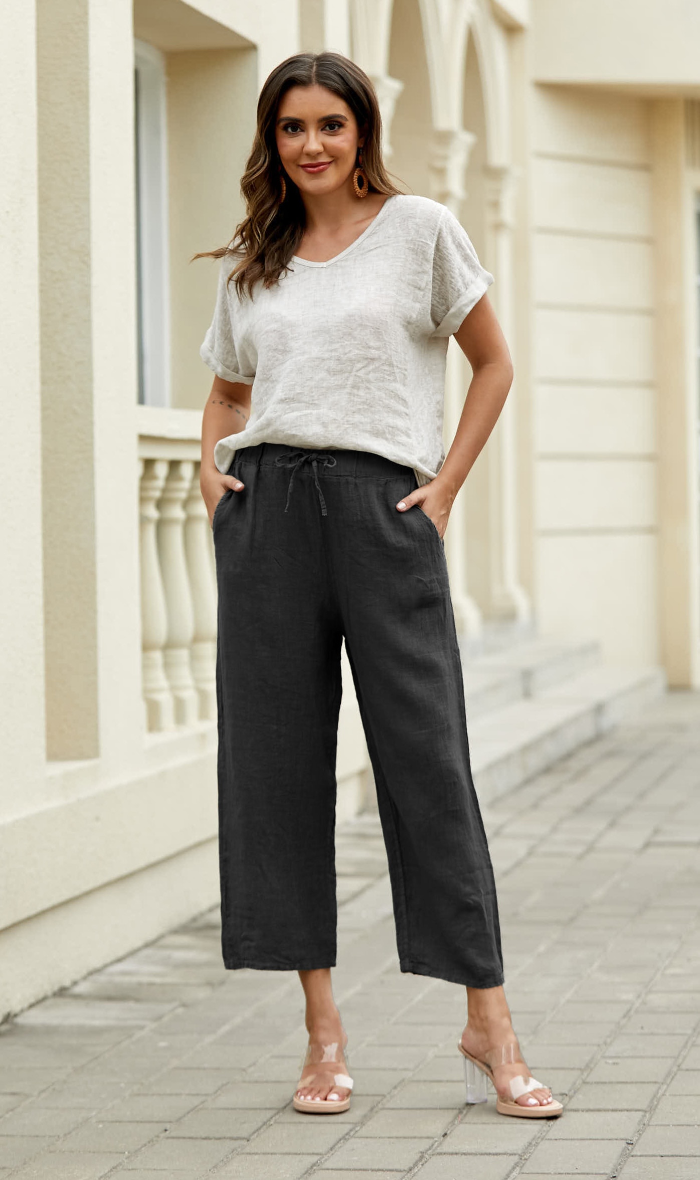 Orange Fashion Village Anita Relaxed Linen Pant - TSC.ca