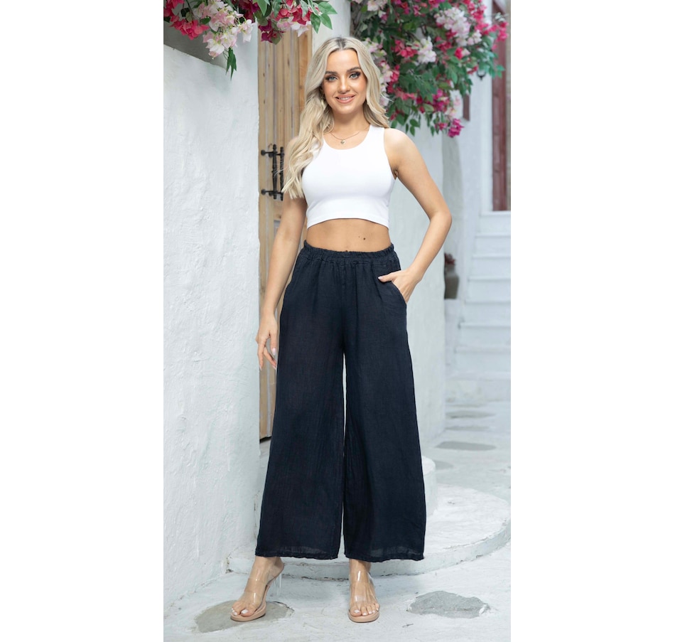 Image 103252_NVY.jpg, Product 103-252 / Price $49.88, Orange Fashion Village Anita Relaxed Linen Pant from Orange Fashion Village on TSC.ca's Fashion department