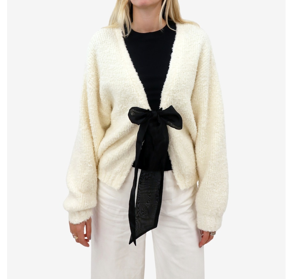Image 103262_CRM.jpg, Product 103-262 / Price $198.00, Brunette The Label Elsa Bow Cardigan from Brunette The Label on TSC.ca's Fashion department