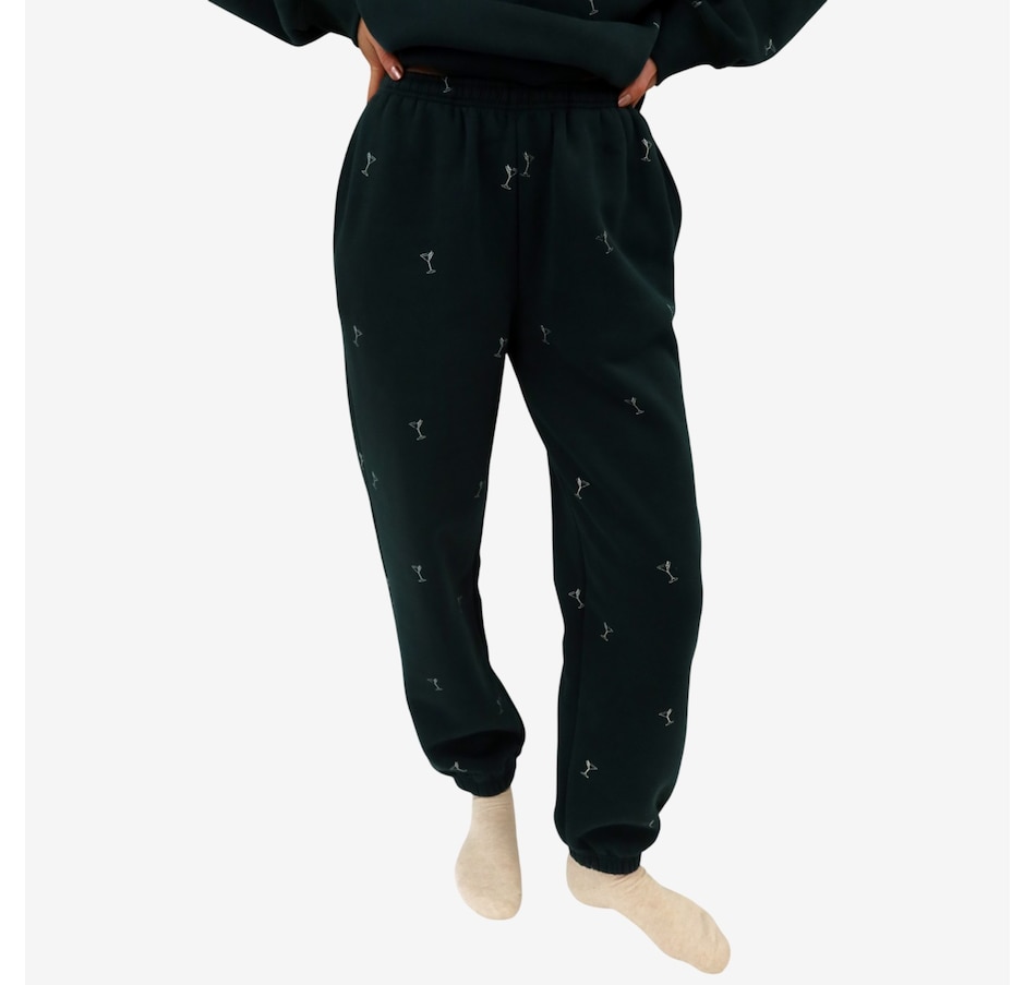 Image 103264_DGN.jpg, Product 103-264 / Price $119.00, Brunette The Label All-Over Martini Oversized Jogger from Brunette The Label on TSC.ca's Fashion department