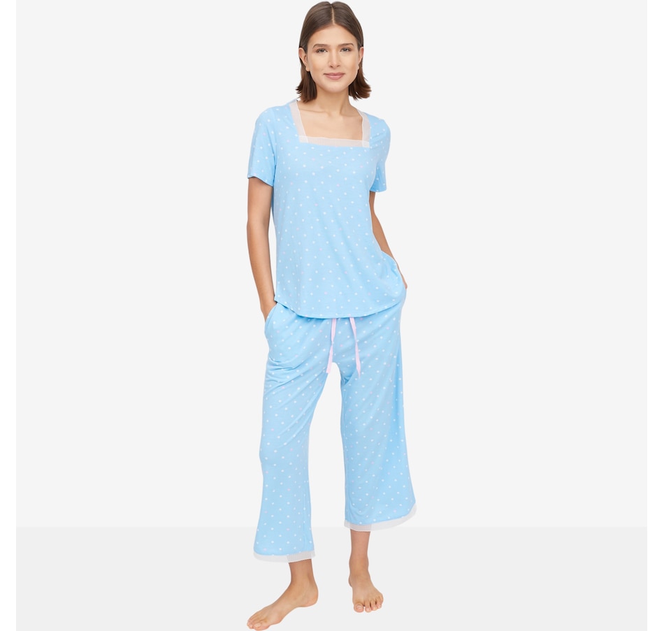Image 103267_BLUHT.jpg, Product 103-267 / Price $70.00, Cuddl Duds Classic Jersey With Mesh Trim PJ Set from Cuddl Duds on TSC.ca's Fashion department