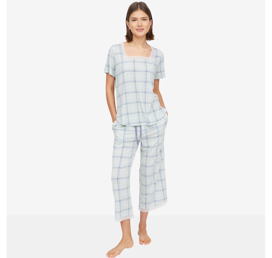 Image 103267_GRPL.jpg, Product 103-267 / Price $70.00, Cuddl Duds Classic Jersey With Mesh Trim PJ Set from Cuddl Duds on TSC.ca's Fashion department