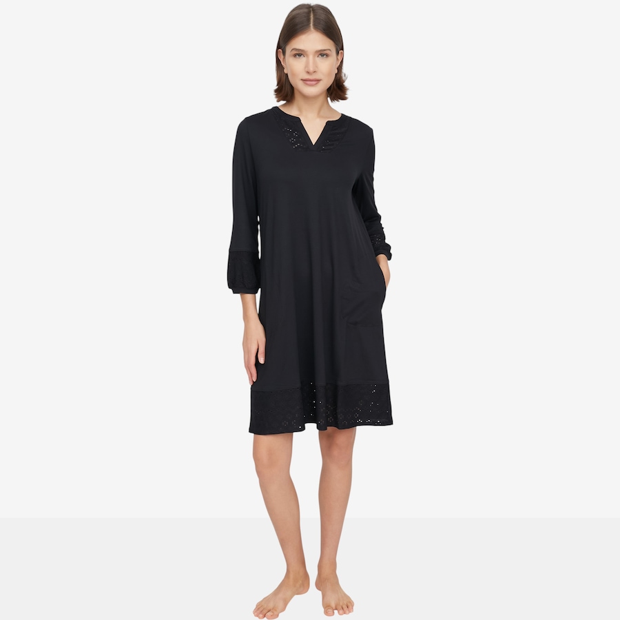 Image 103270_BLK.jpg, Product 103-270 / Price $29.88, Cuddl Duds Flexwear with Eyelet Lounge Dress from Cuddl Duds on TSC.ca's Fashion department
