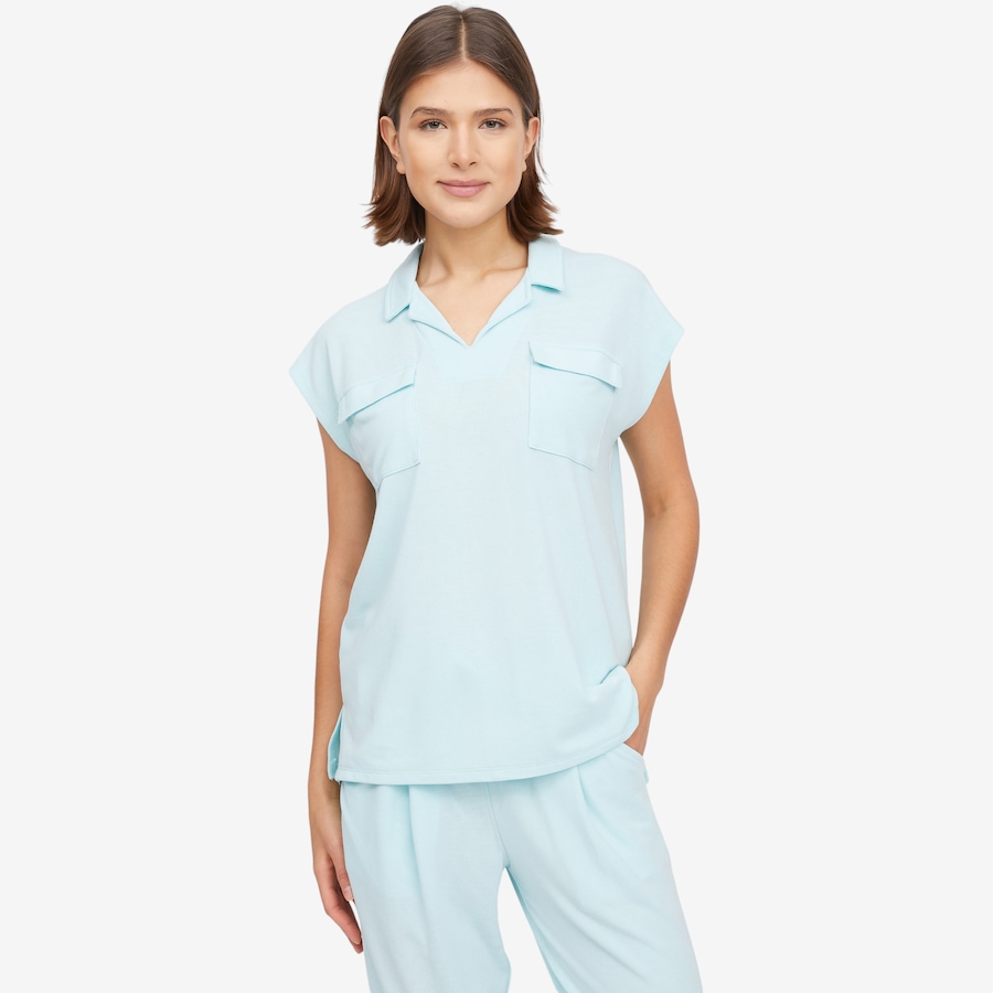 Image 103271_AQA.jpg, Product 103-271 / Price $24.88, Cuddl Duds Modern Jersey Knit Collared Tee from Cuddl Duds on TSC.ca's Fashion department