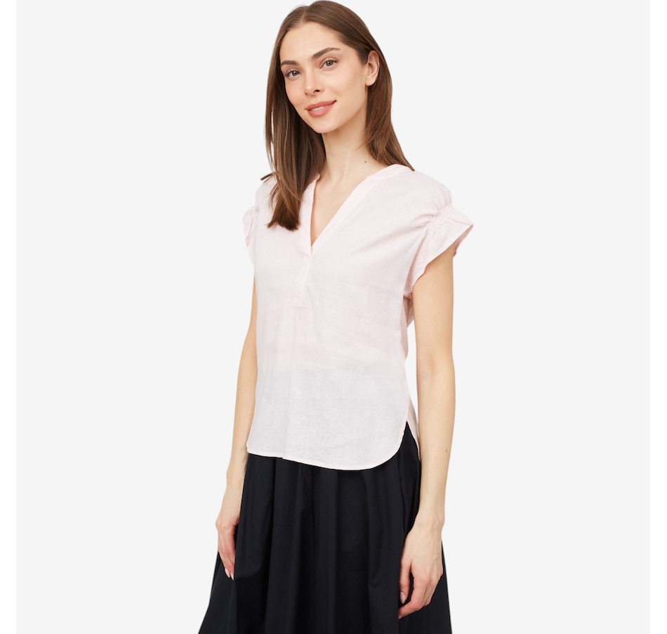 Image 103280_ALTMORE5.jpg, Product 103-280 / Price $59.88, Parker & Rowe Split Neck Top from Parker & Rowe on TSC.ca's Fashion department