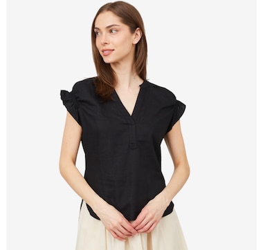 Product 103-280 / Price $89.00 , Parker & Rowe Split Neck Top