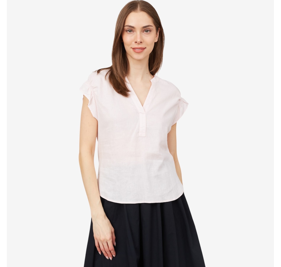 Image 103280_PPI.jpg, Product 103-280 / Price $59.88, Parker & Rowe Split Neck Top from Parker & Rowe on TSC.ca's Fashion department