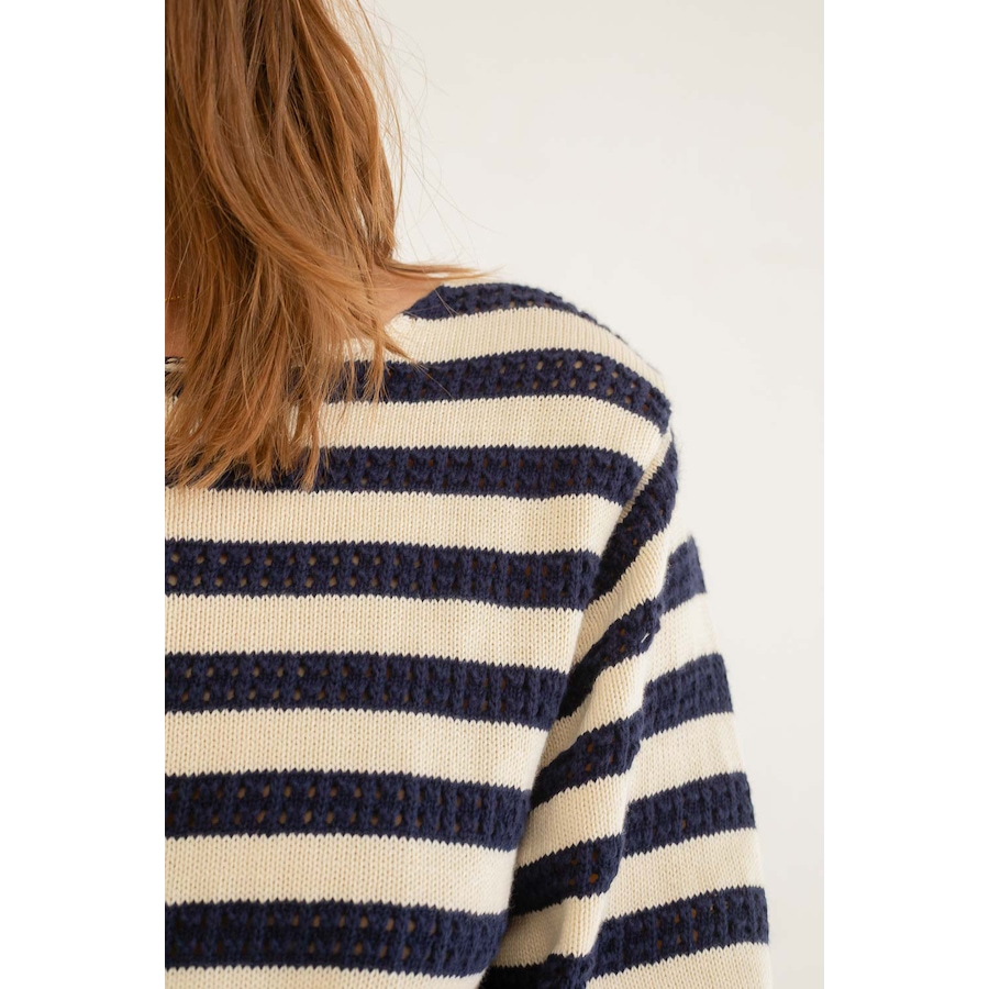 Image 103286_ALTMORE3.jpg, Product 103-286 / Price $49.33, Mus & Bombon Pantelleria Striped Open Knit Sweater from Mus & Bombon on TSC.ca's Fashion department