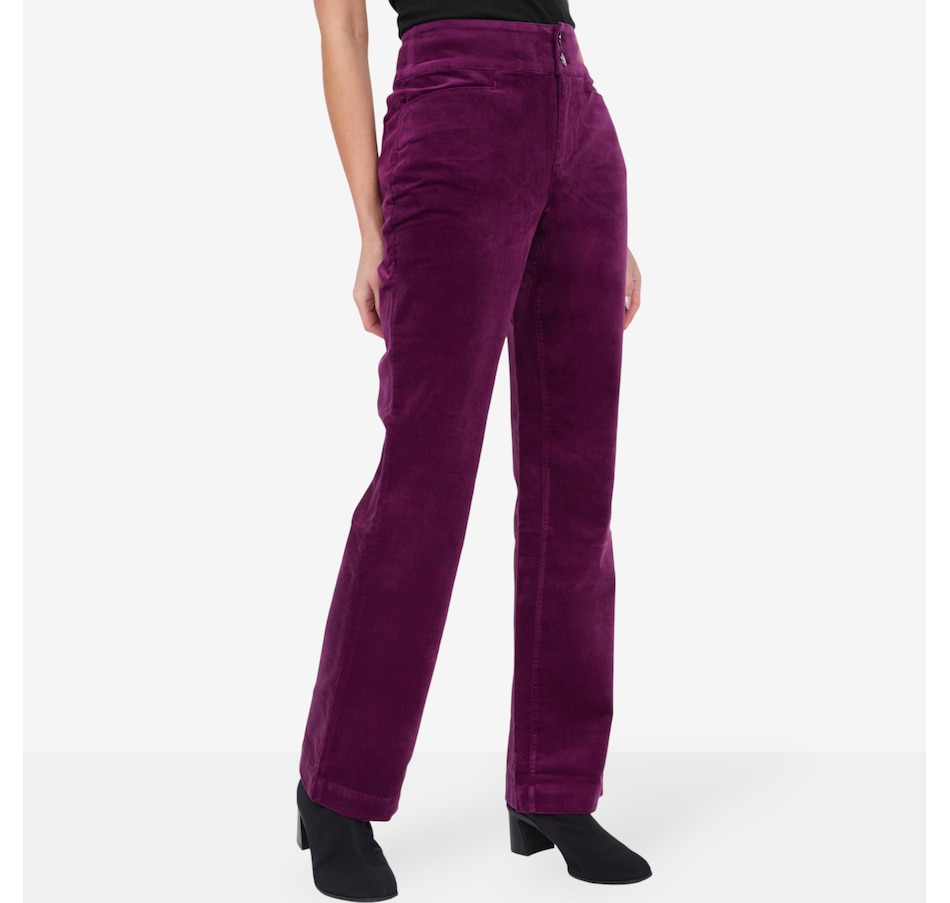 Image 103298_DPU.jpg, Product 103-298 / Price $74.88, Diane Gilman Stretch Velveteen Baby Bootcut Pant from DG2 by Diane Gilman on TSC.ca's Fashion department