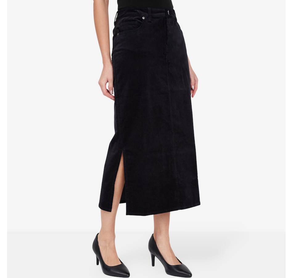 Image 103299_BLK.jpg, Product 103-299 / Price $64.88, Diane Gilman Side Slit Midi Skirt from DG2 by Diane Gilman on TSC.ca's Fashion department