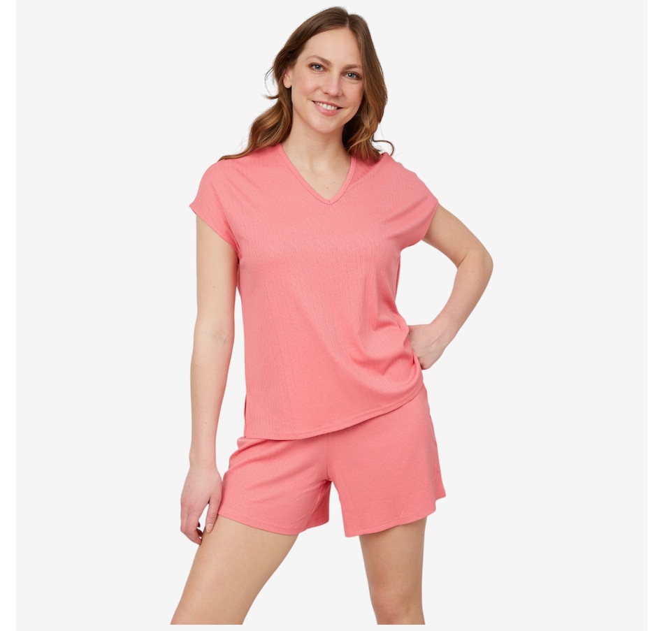 Image 103317_ALTMORE2.jpg, Product 103-317 / Price $39.33, N Natori Soothe Rib Short Sleeve Short Set from N Natori on TSC.ca's Fashion department